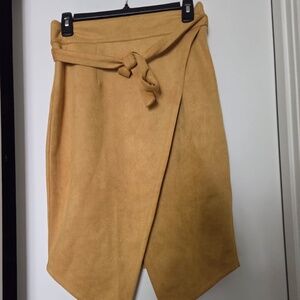 Mustard Yellow Suede Skirt